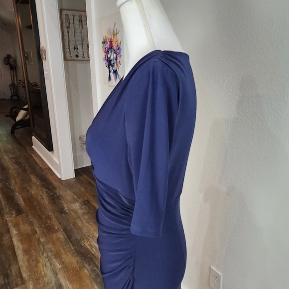 LAUREN Ralph Lauren Stretch Washable Faux Wrap Dress Size 8 - Picture 6 of 7